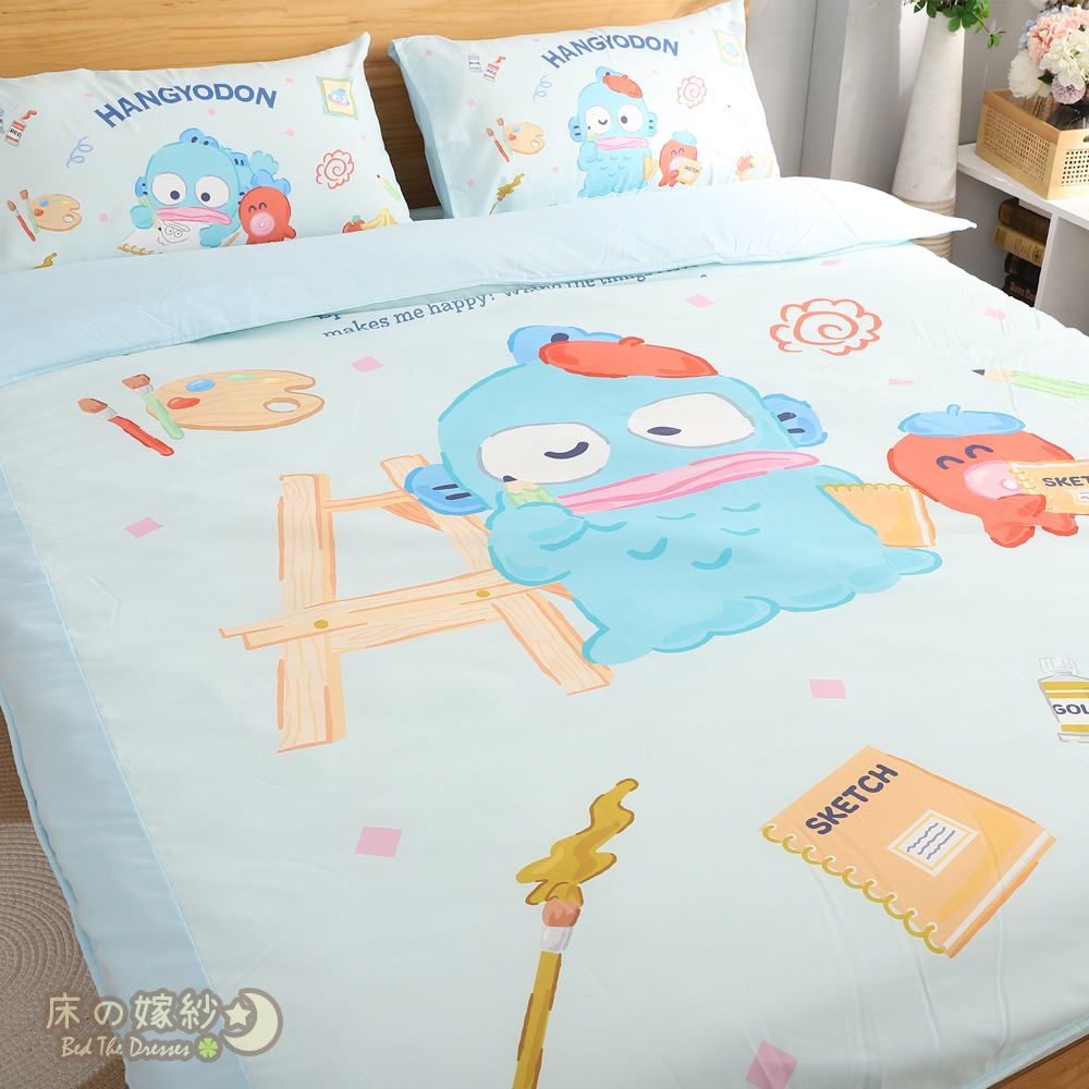 [新上市/送贈品]日本授權 三麗鷗 人魚漢頓系列床包組 [小小插畫家] 被套 /兩用被套/涼被 贈品詳情請參考商品敘述-細節圖3