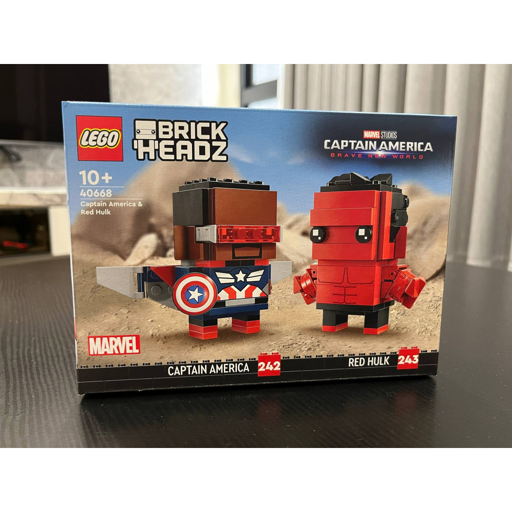 LEGO 樂高積木 40668 大頭系列 242號&243號 美國隊長&紅浩克 全新未拆-細節圖2