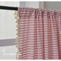 【HUAHUA】(2色可選)日式簡約純棉粉色條紋窗簾 棉麻流蘇窗簾 美式鄉村風藍色條紋窗簾 復古民宿窗簾布 成品窗簾(2-規格圖9
