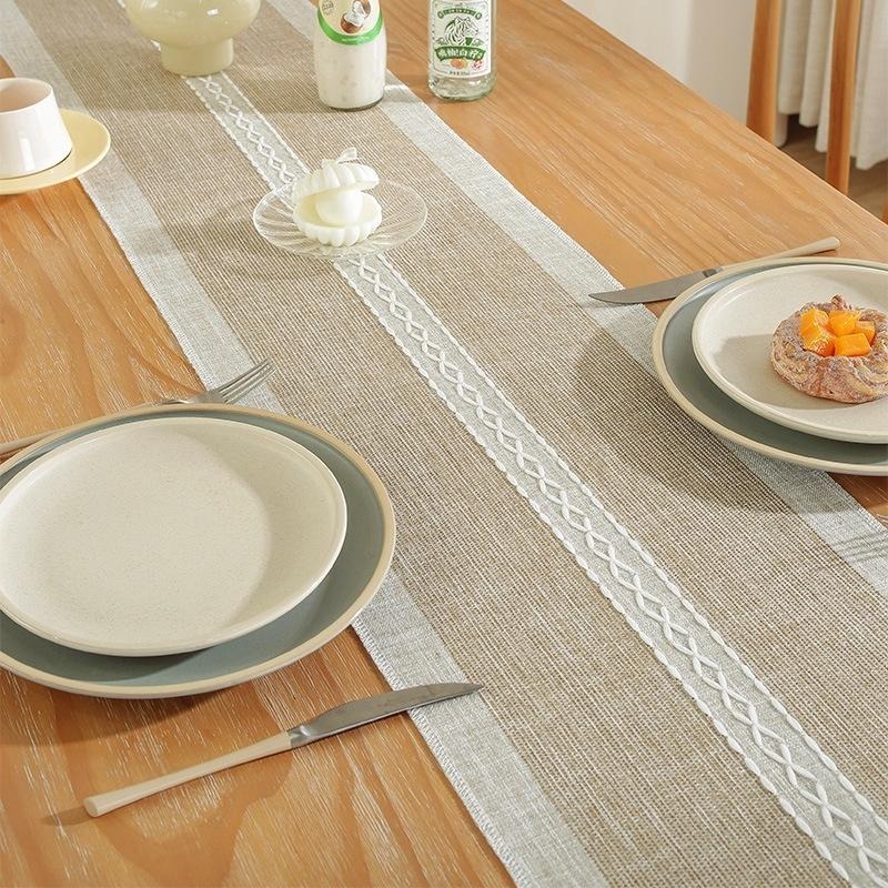 【HUAHUA】新品 桌旗日式 北歐 棉麻桌旗 流蘇桌旗 簡約茶几布 電視櫃 鞋櫃 長桌布 長條桌巾 裝飾 家用-細節圖4