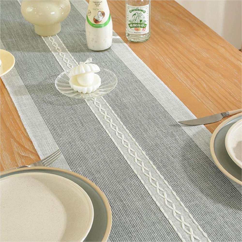 【HUAHUA】新品 桌旗日式 北歐 棉麻桌旗 流蘇桌旗 簡約茶几布 電視櫃 鞋櫃 長桌布 長條桌巾 裝飾 家用-細節圖7