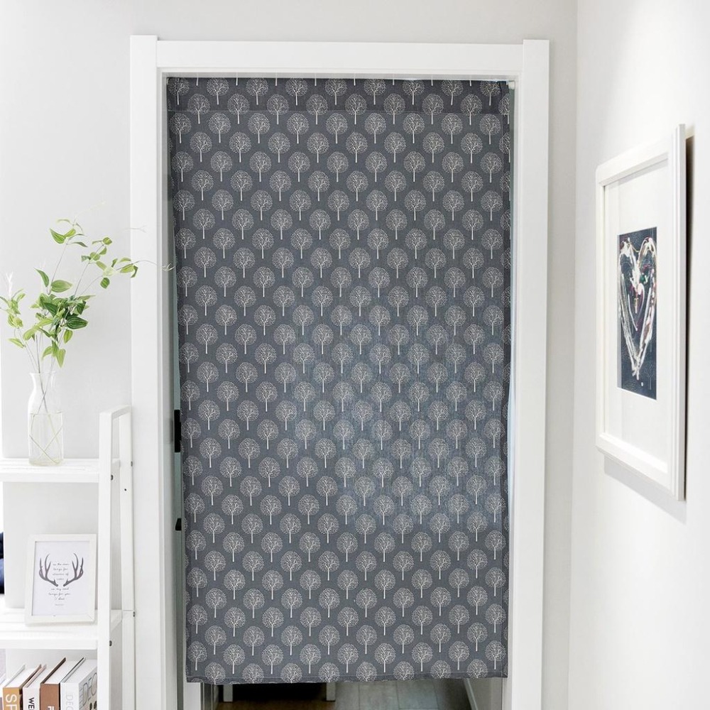 【HUAHUA】門簾 掛簾 風水簾 隔斷簾 裝飾簾 棉麻 美式鄉村 森系 素描 印花 現代簡約 衛生間半簾 不含桿-細節圖8