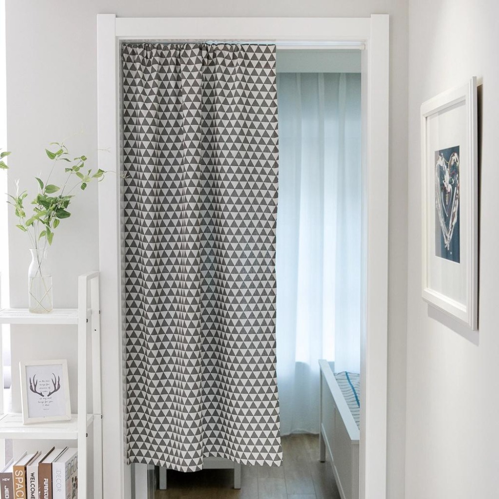 【HUAHUA】門簾 掛簾 風水簾 隔斷簾 裝飾簾 棉麻 美式鄉村 森系 素描 印花 現代簡約 衛生間半簾 不含桿-細節圖9