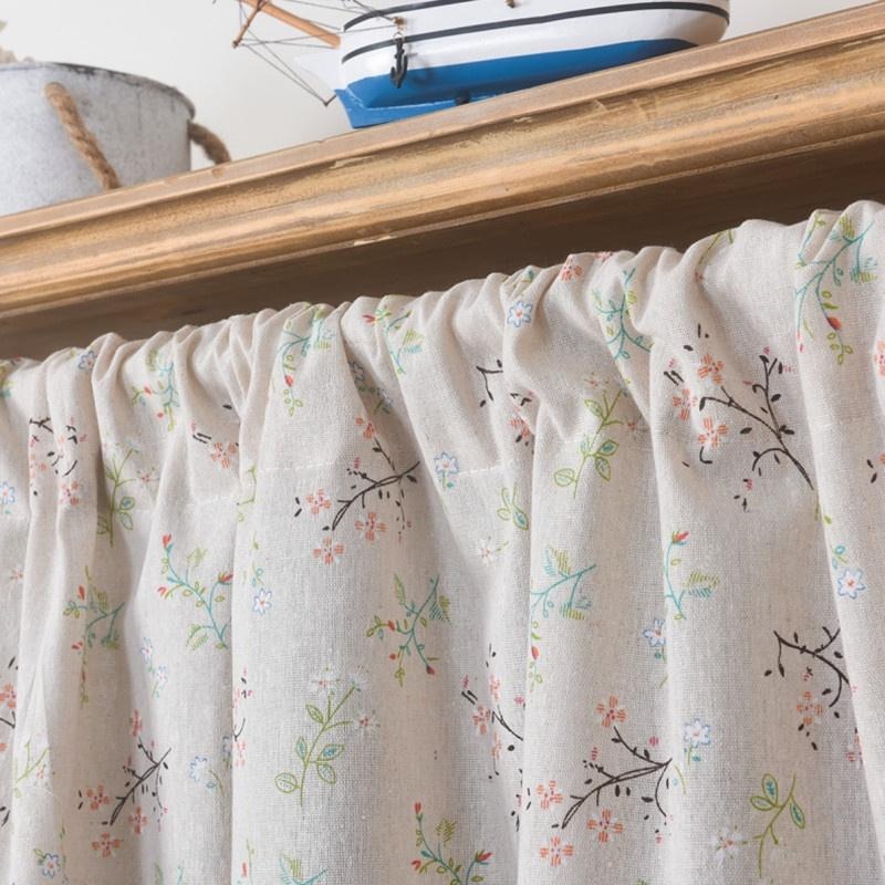 【HUAHUA】半簾 小窗簾 半截簾 美式鄉村 棉麻 鉤針蕾絲花邊 布藝 成品 日式 碎花 短簾 櫥櫃衣櫃遮擋簾 裝飾簾-細節圖6