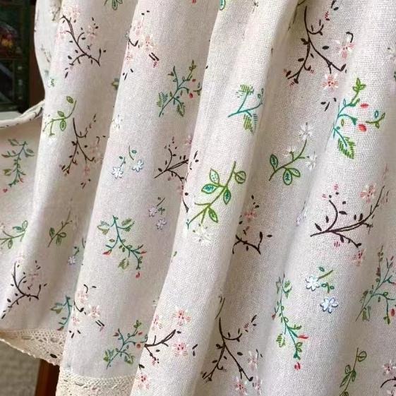 【HUAHUA】半簾 小窗簾 半截簾 美式鄉村 棉麻 鉤針蕾絲花邊 布藝 成品 日式 碎花 短簾 櫥櫃衣櫃遮擋簾 裝飾簾-細節圖9