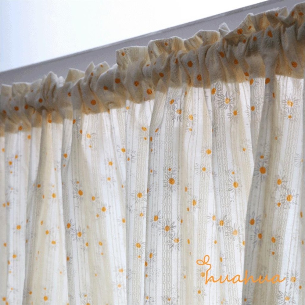 【HUAHUA】短窗簾 田園小清新碎花布藝半簾 全棉雛菊花簾 雛菊法式飄窗簾 櫥櫃咖啡簾 門簾 隔斷短簾子-細節圖6