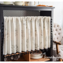 【HUAHUA】半簾 短簾 小窗簾 美式鄉村棉麻櫥櫃防塵簾 素色門簾 花朵印花咖啡簾 簡約廚房洗手檯防塵簾-規格圖9