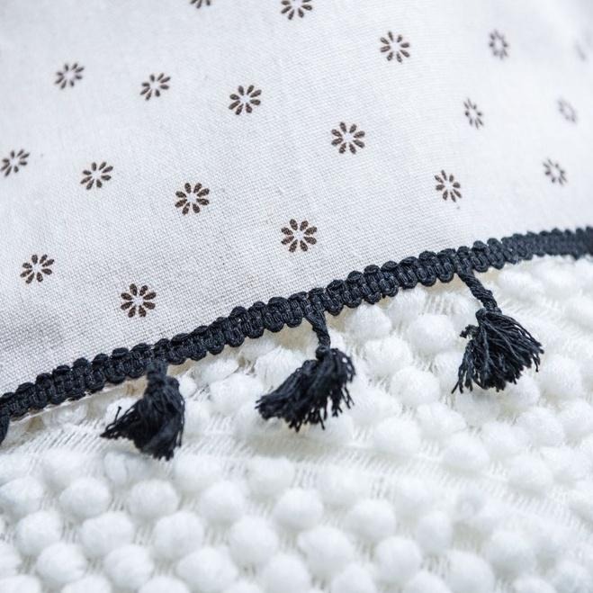 【HUAHUA】咖啡色雛菊印花窗簾 美式鄉村風窗簾 成品 黑色流蘇窗簾 韓式小窗廚房簾 棉麻 半遮光飄窗簾 隔斷簾-細節圖9