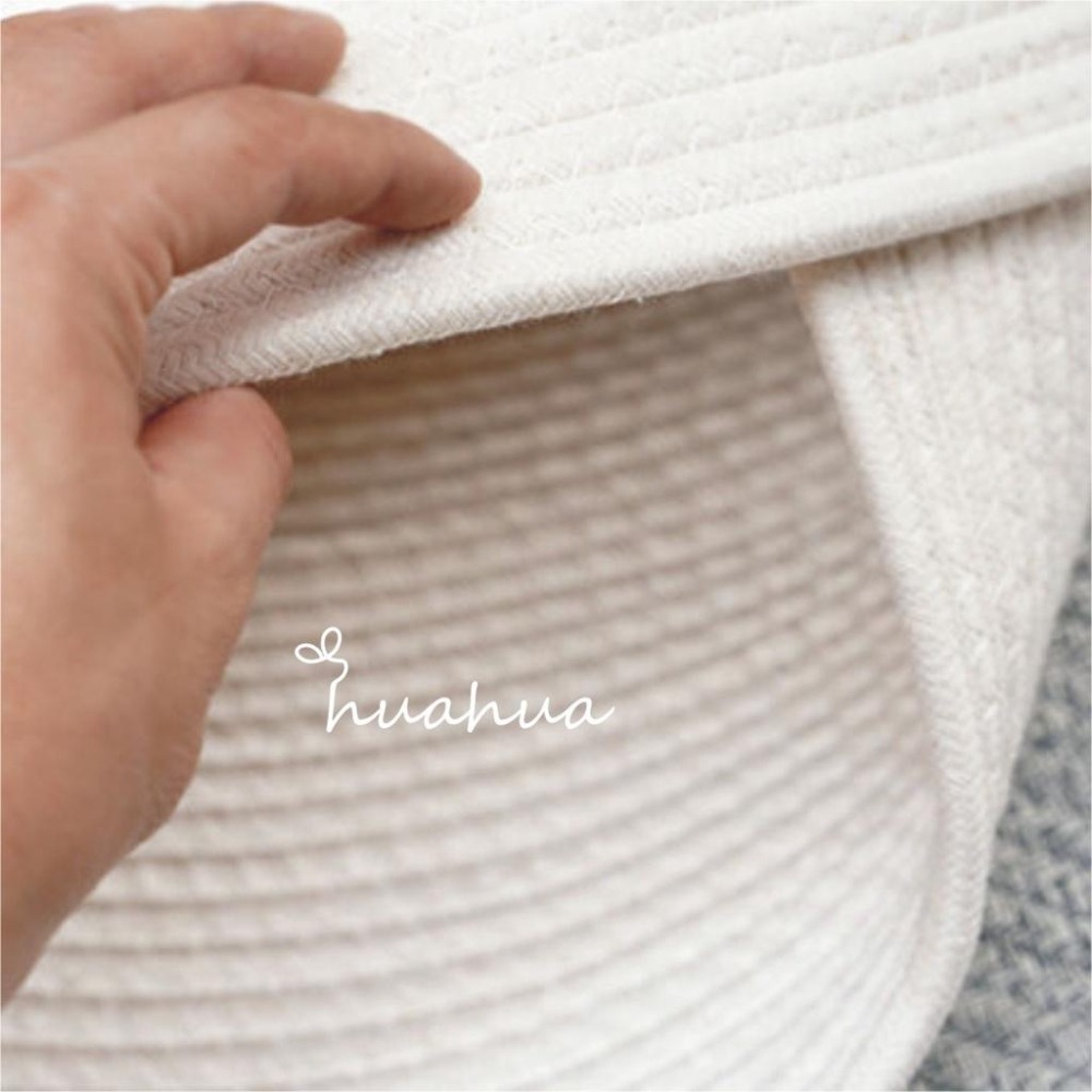 【HUAHUA】日式無印風手工棉線地墊 森系臥室浴室門前吸水防滑地墊 簡約風客廳玄關家用橢圓形吸水墊-細節圖6