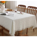 【HUAHUA】法式風桌布 白色 棉麻餐桌布 素色裝飾布 華夫格 棉線 長方形 桌布 法式餐桌布 多用途蓋巾-規格圖9