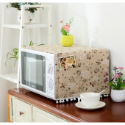 【HUAHUA】微波爐防塵蓋布  烤箱裝飾巾 田園棉麻布藝微波爐罩 花朵防塵罩 電烤爐罩子-規格圖9