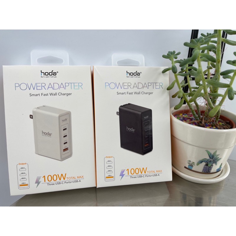 【現貨秒出貨 台中可面交】hoda GaN 氮化鎵智慧雙孔 33W 100W充電器 快充 USB 雙口豆腐頭 電源供應器-細節圖2