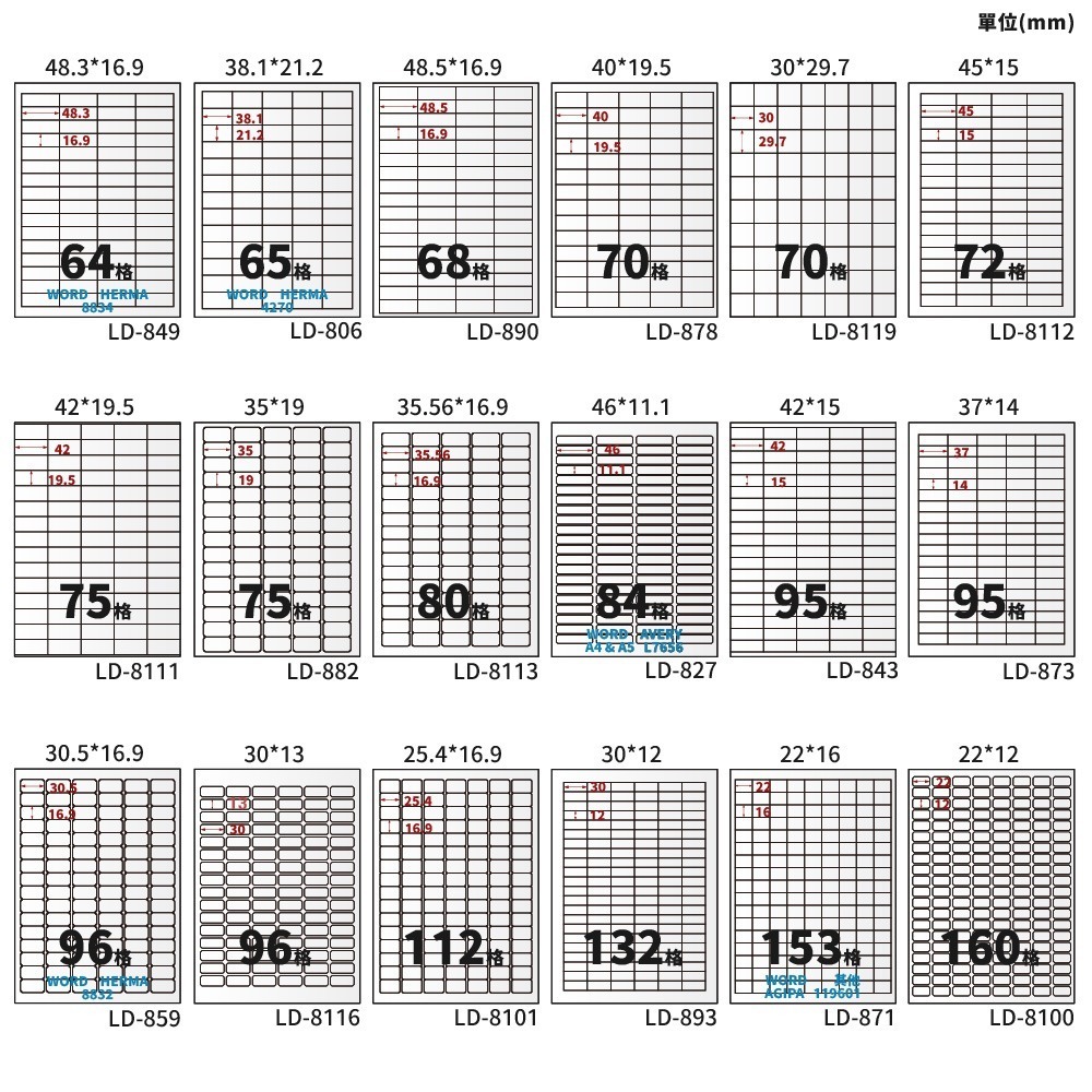A4三用電腦標籤貼紙 白色 W 105張/盒-細節圖9