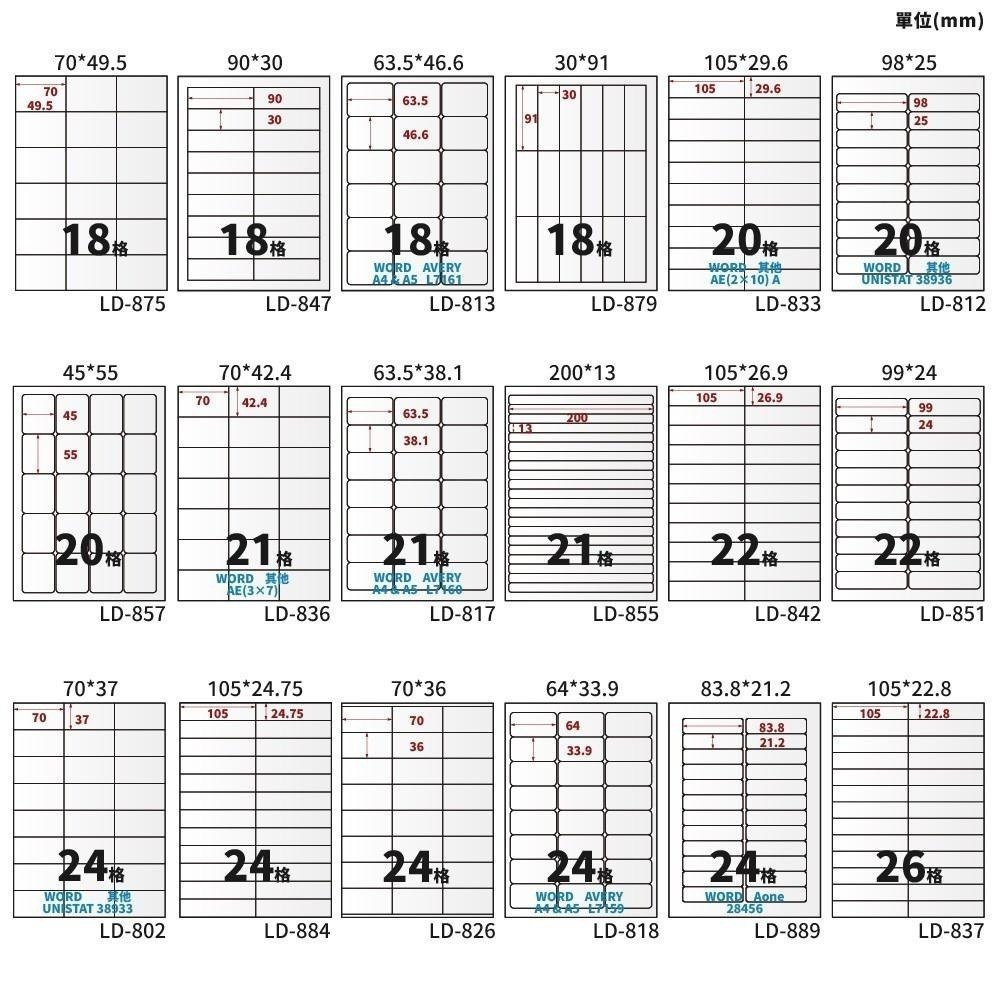 A4三用電腦標籤貼紙 白色 W 20張/包-細節圖7