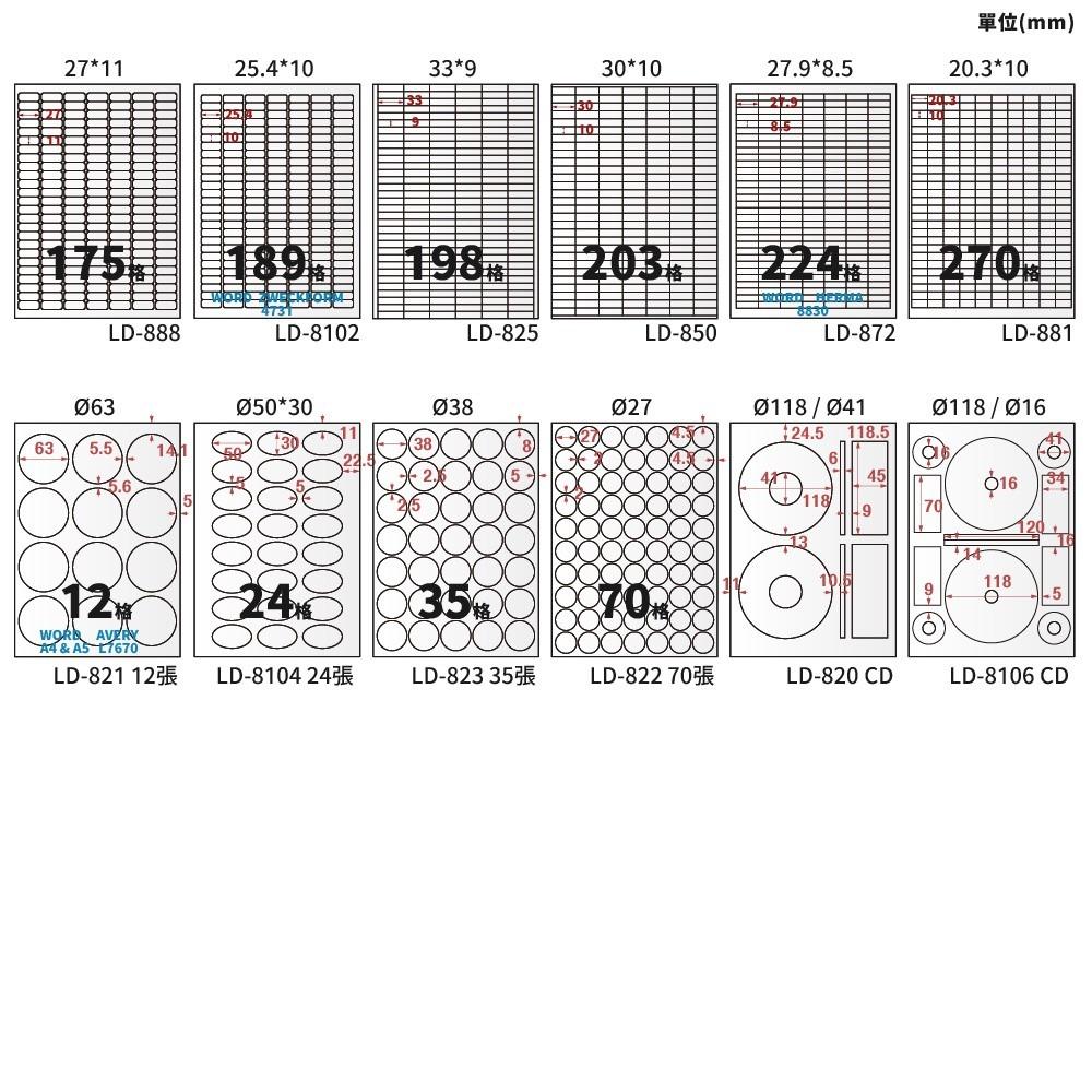 A4三用電腦標籤貼紙 淺綠色 G 20張/包-細節圖11