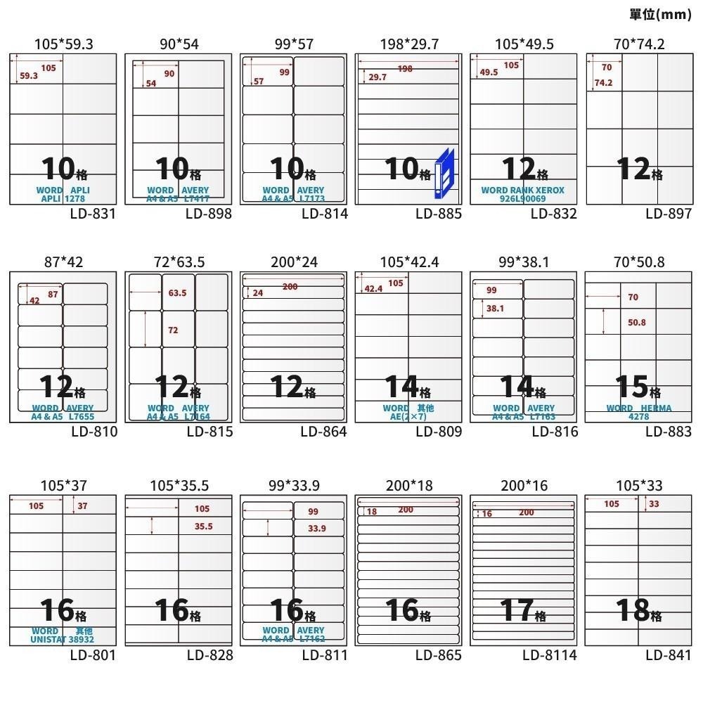 A4三用電腦標籤貼紙 淺黃色 Y 105張/盒-細節圖6