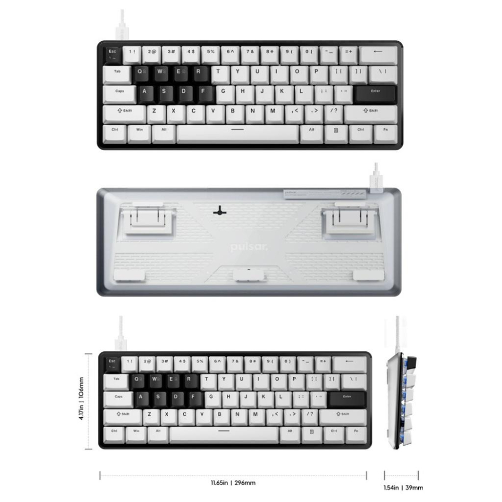 淺規則 台灣代理 Pulsar PCMK 3 HE 60 磁軸鍵盤 ANSI 白色 電競鍵盤 磁力軸 鍵盤 磁力 PBT-細節圖2