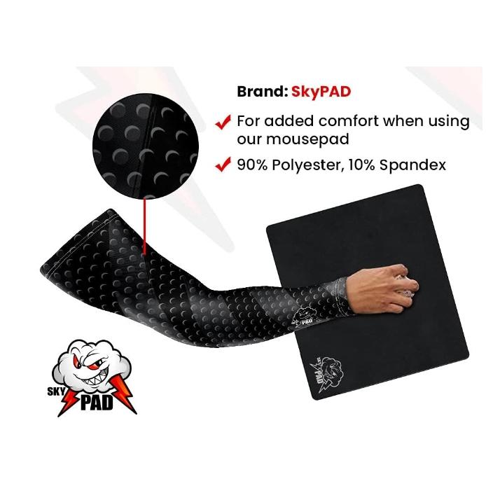 最新款 SKYPAD 黑色袖套 露掌 露指 防沾黏 防手汗 電競專用 防手臂沾黏-細節圖4