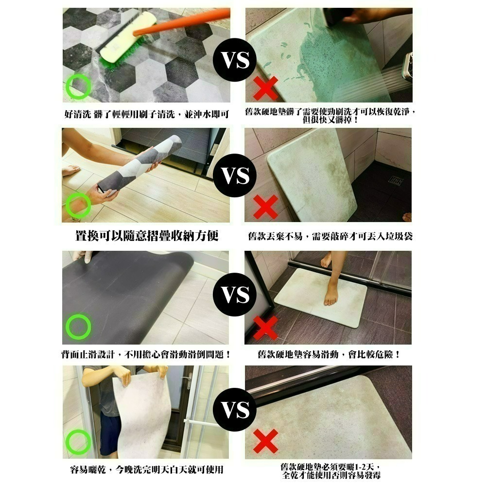 【限時購】【QIDINA】台灣獨家設計加大珪藻土吸水軟地墊50*80-細節圖8