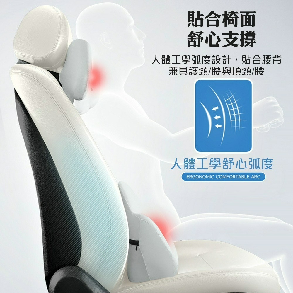 【QIDINA】質感冰絲解壓車用辦公記憶棉頭枕腰枕 靠墊-D/ 枕頭 汽車頭枕 汽車靠枕 靠枕 靠背枕 記憶枕 辦公椅-細節圖3