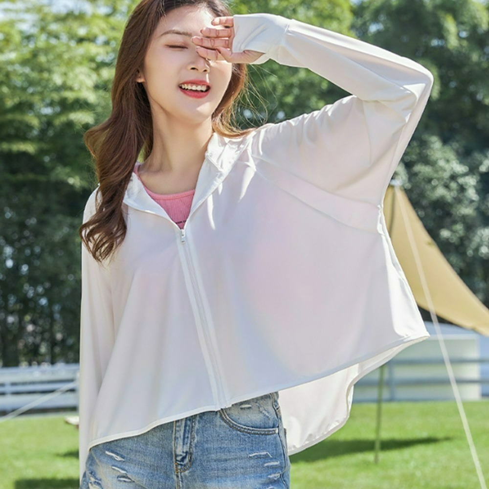 【QIDINA】親膚冰絲輕薄遮陽不悶熱透氣黑膠帽圍防曬外套-D / 黑膠外套 冰絲涼感 冰絲外套-規格圖7