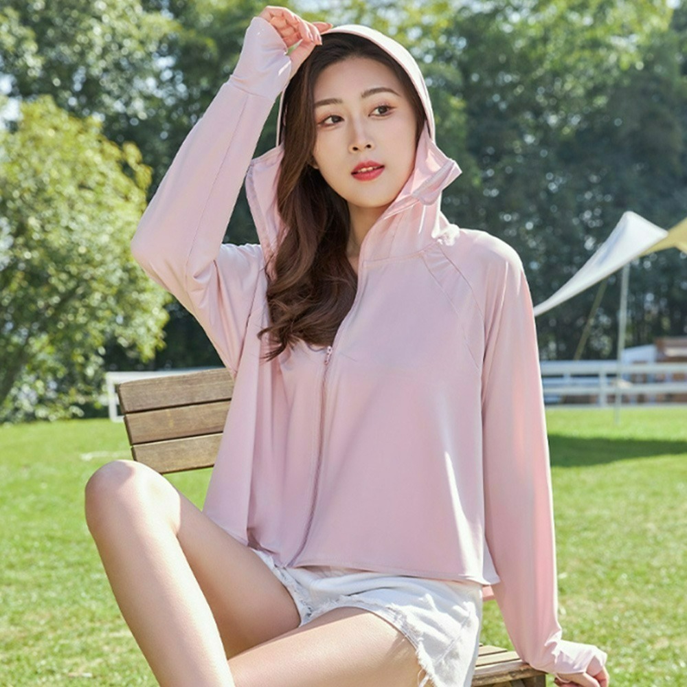 【QIDINA】親膚冰絲輕薄遮陽不悶熱透氣黑膠帽圍防曬外套-D / 黑膠外套 冰絲涼感 冰絲外套-規格圖7