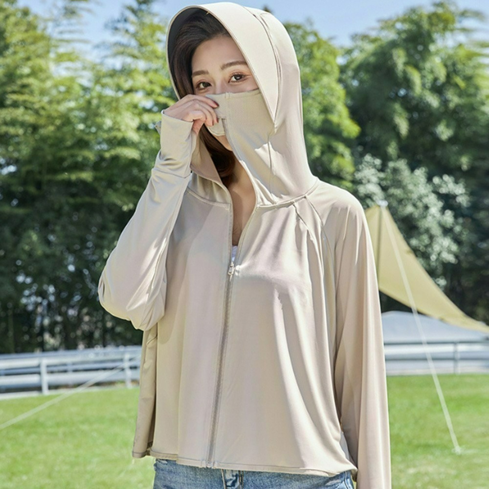 【QIDINA】親膚冰絲輕薄遮陽不悶熱透氣黑膠帽圍防曬外套-D / 黑膠外套 冰絲涼感 冰絲外套-規格圖7