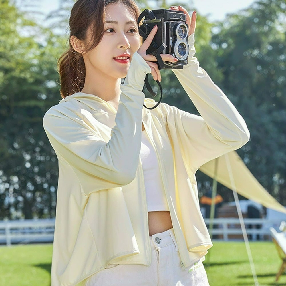 【QIDINA】親膚冰絲輕薄遮陽不悶熱透氣黑膠帽圍防曬外套-D / 黑膠外套 冰絲涼感 冰絲外套-規格圖7