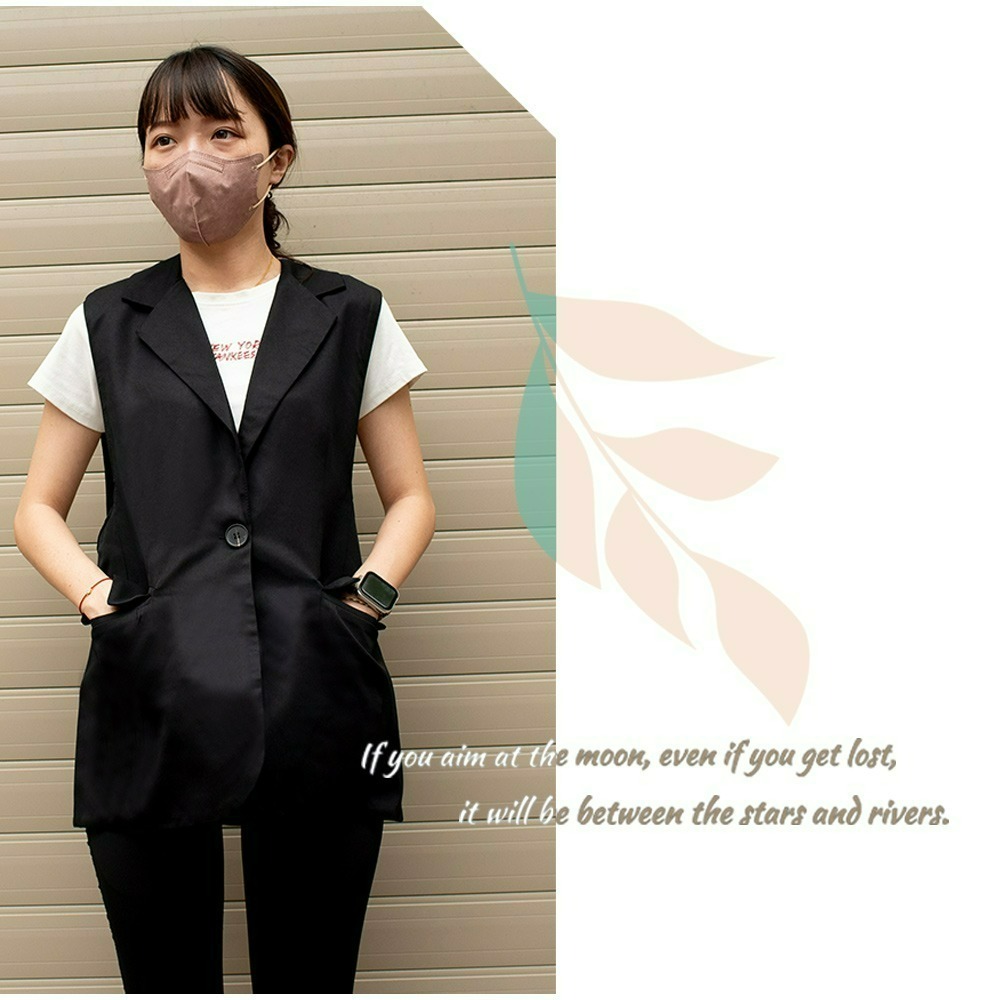 【QIDINA】四季百搭立體剪裁顯瘦西裝背心-B / 背心女 背心外套 外搭背心 長版背心 夾克 休閒背心 上衣女-細節圖2