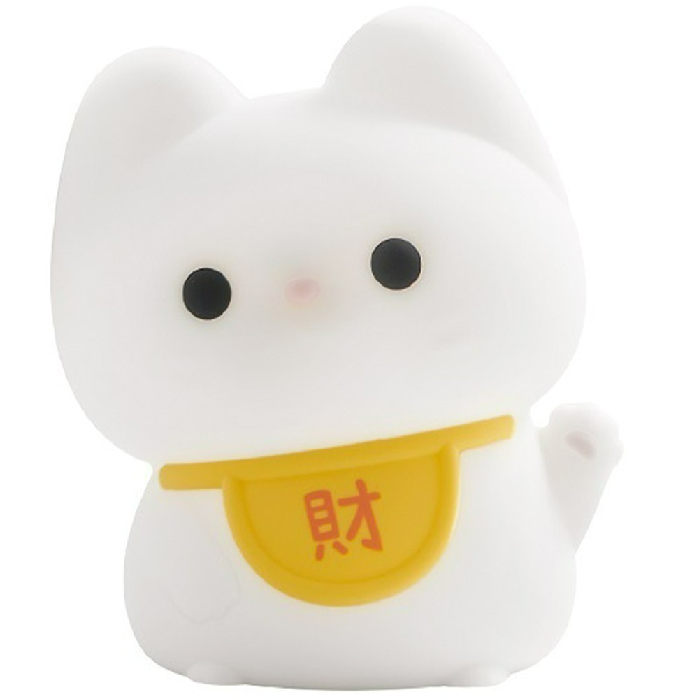 【7-ELEVEN 門市團購】【QIDINA】軟軟拍拍招財貓療癒小夜燈(捏捏拍拍亮燈)-D / 招財擺飾 療癒小物-細節圖8