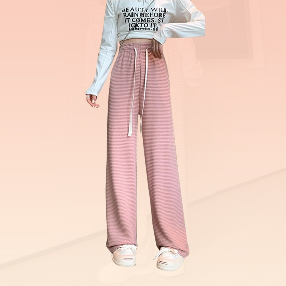 【QIDINA】秋冬質感百搭寬鬆顯瘦百搭保暖褲-J / 長褲女 落地褲 黑色長褲 休閒褲 寬褲女 直筒褲 棉褲-規格圖6