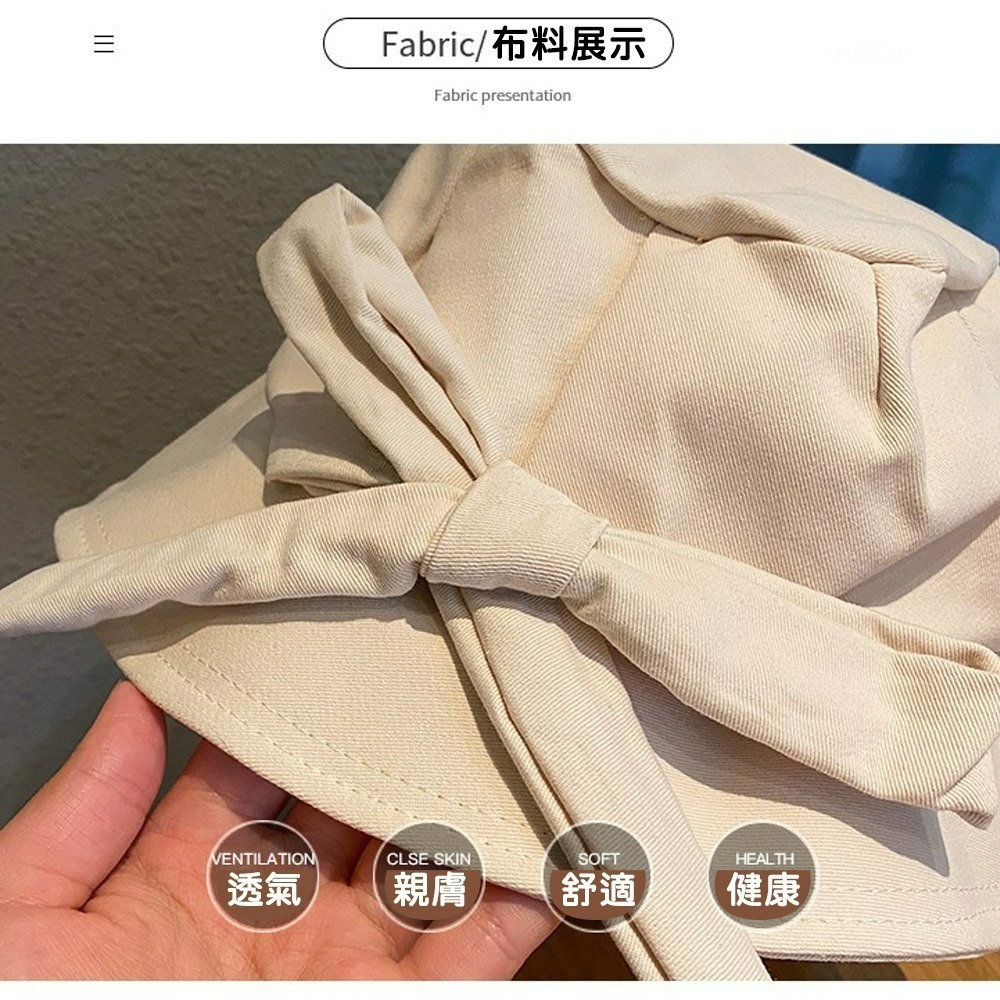 【QIDINA】韓版網紅遮臉蝴蝶結防曬小臉帽 漁夫帽-A / 遮陽 防曬帽 遮陽帽 日系帽 帽子 抗紫外線-細節圖2