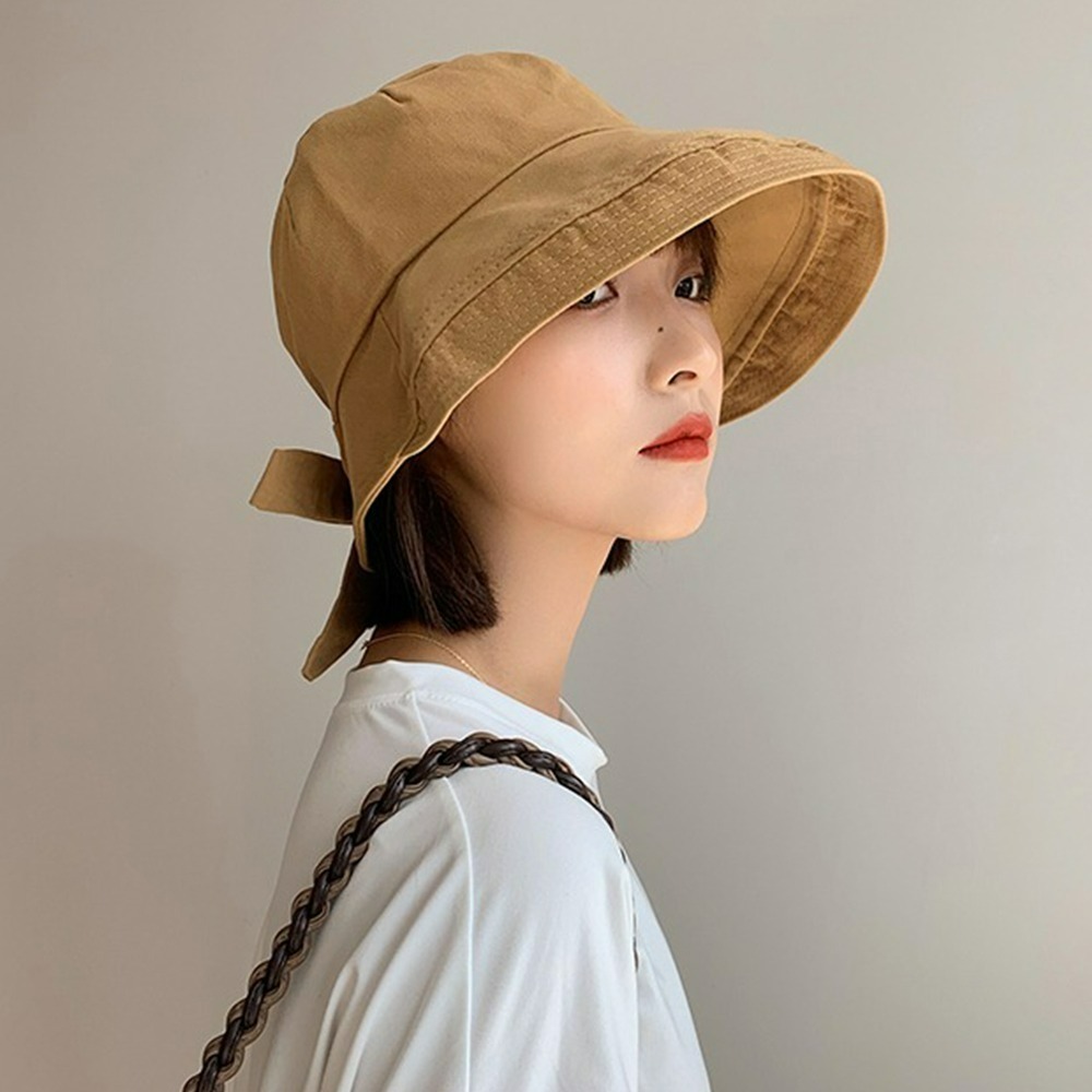 【QIDINA】韓版網紅遮臉蝴蝶結防曬小臉帽 漁夫帽-A / 遮陽 防曬帽 遮陽帽 日系帽 帽子 抗紫外線-細節圖3