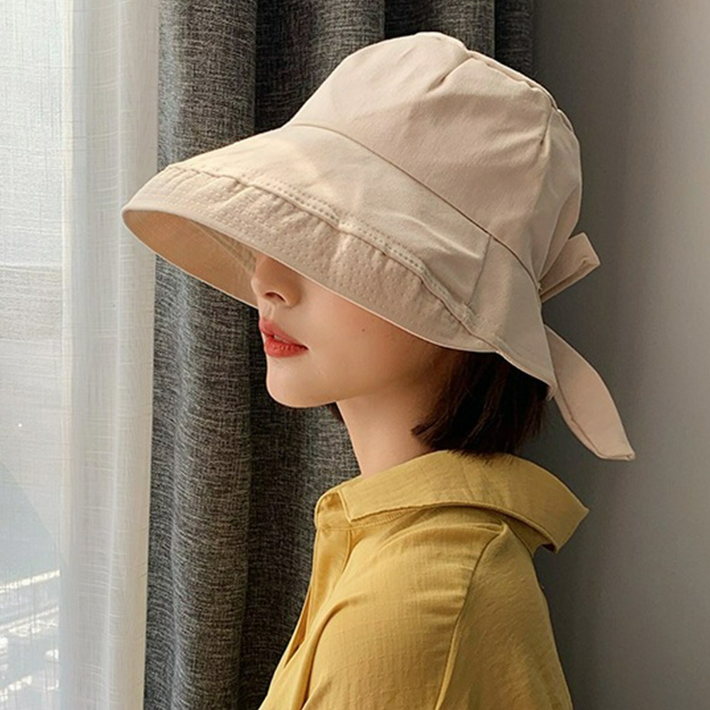 【QIDINA】韓版網紅遮臉蝴蝶結防曬小臉帽 漁夫帽-A / 遮陽 防曬帽 遮陽帽 日系帽 帽子 抗紫外線-細節圖5