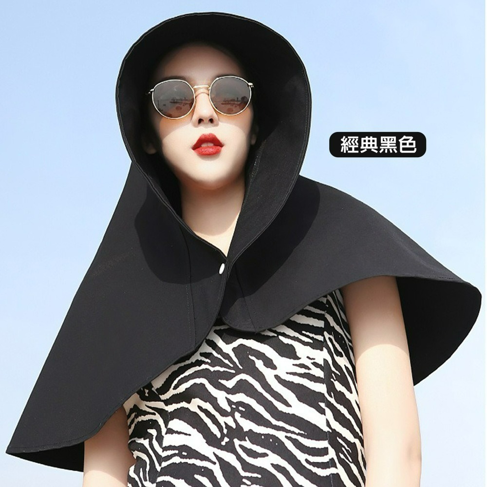 【QIDINA】超大全方位防曬披肩帽/遮陽帽-E / 遮陽 防曬帽 遮陽帽 日系帽 帽子 網紅帽-細節圖3