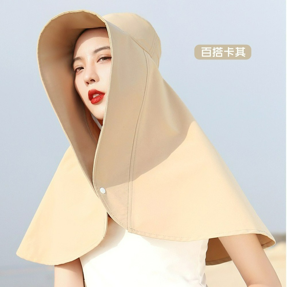 【QIDINA】超大全方位防曬披肩帽/遮陽帽-E / 遮陽 防曬帽 遮陽帽 日系帽 帽子 網紅帽-細節圖4