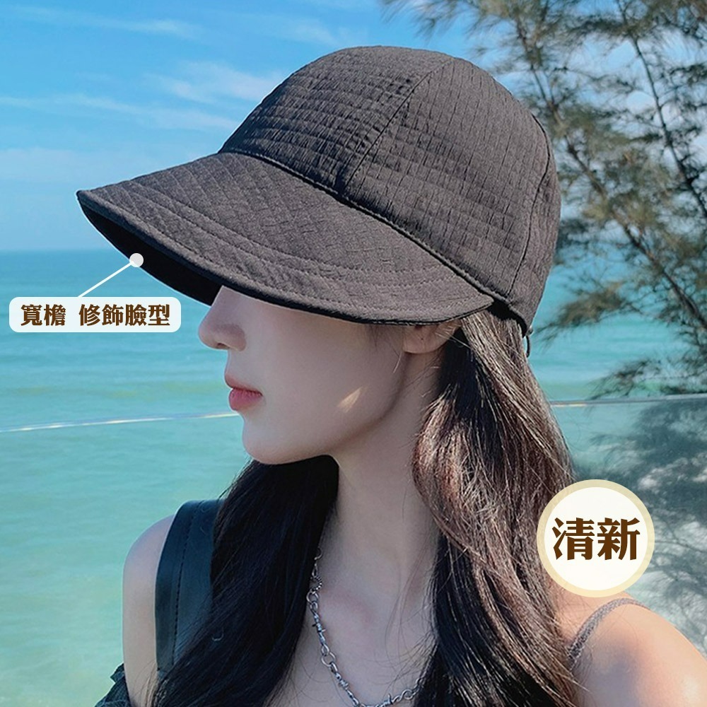 【QIDINA】日系百搭遮陽大帽簷鴨舌華夫格鴨舌帽-I / 抗UV 高爾夫帽 運動帽 健身帽 防曬帽 棒球帽 跑步帽-細節圖4