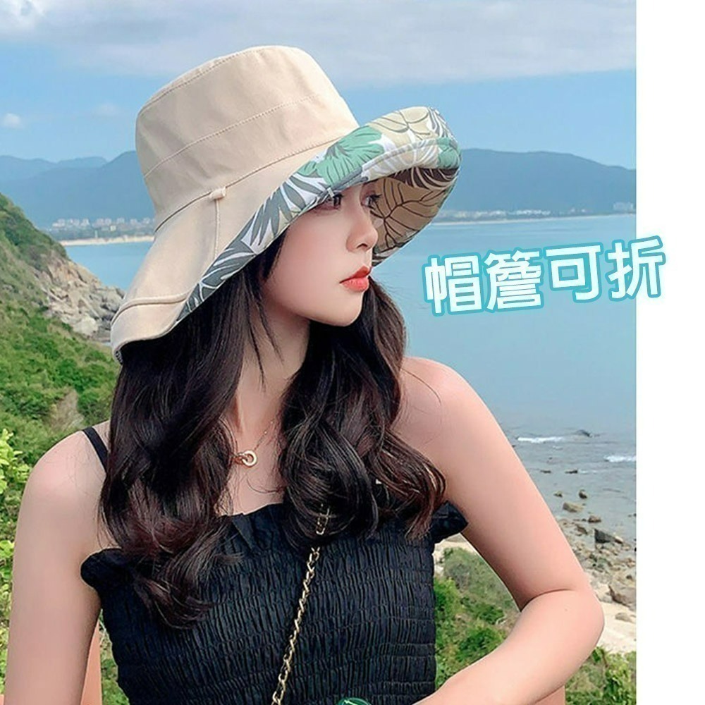 【QIDINA】時尚百搭雙面大帽簷漁夫帽-1HL / 遮陽帽 防曬帽 漁夫帽 帽子女 鴨舌漁夫帽 大帽簷 小臉帽-細節圖5