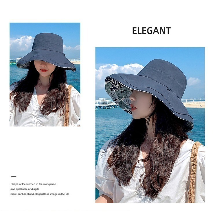 【QIDINA】時尚百搭雙面大帽簷漁夫帽-1HL / 遮陽帽 防曬帽 漁夫帽 帽子女 鴨舌漁夫帽 大帽簷 小臉帽-細節圖6