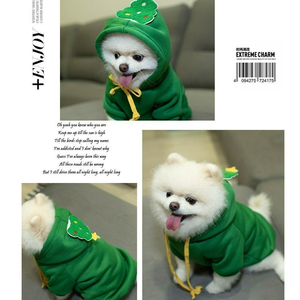 【QIDINA】聖誕寵物保暖帽T E款 / 寵物衣服 狗狗衣服 貓咪衣服 聖誕 寵物外出 寵物衣 中型犬衣服 小狗衣服-細節圖3