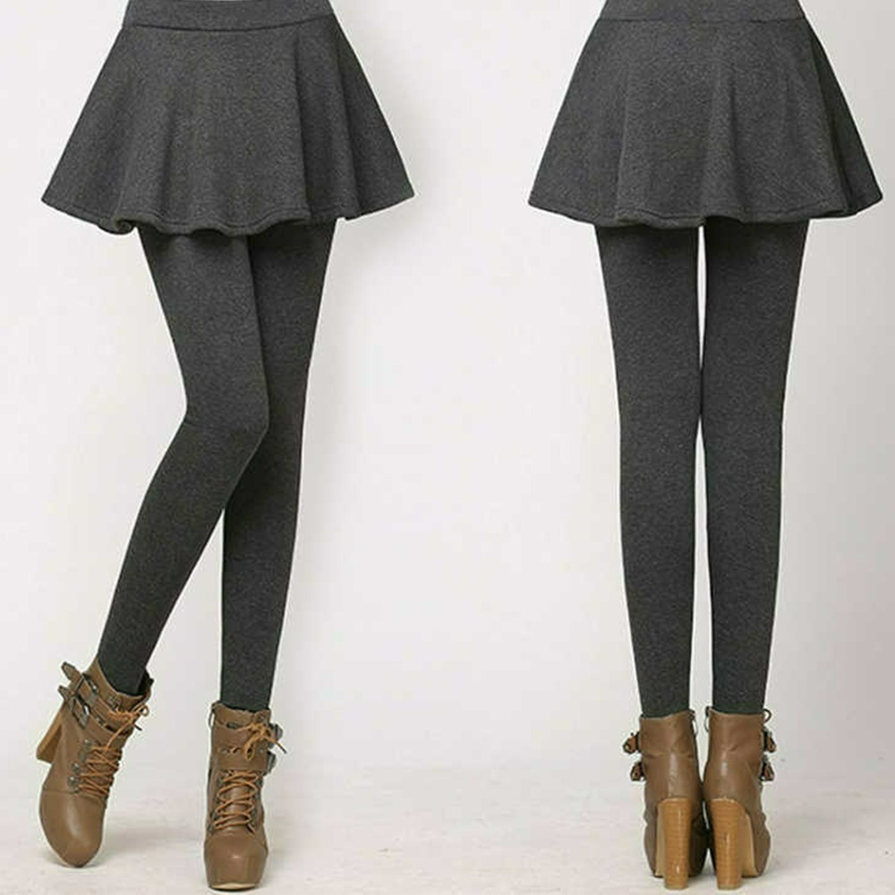 【QIDINA】質感加厚顯瘦百搭假長版傘擺遮屁裙-J / 打底裙 內搭裙 假兩件 褲裙-細節圖5