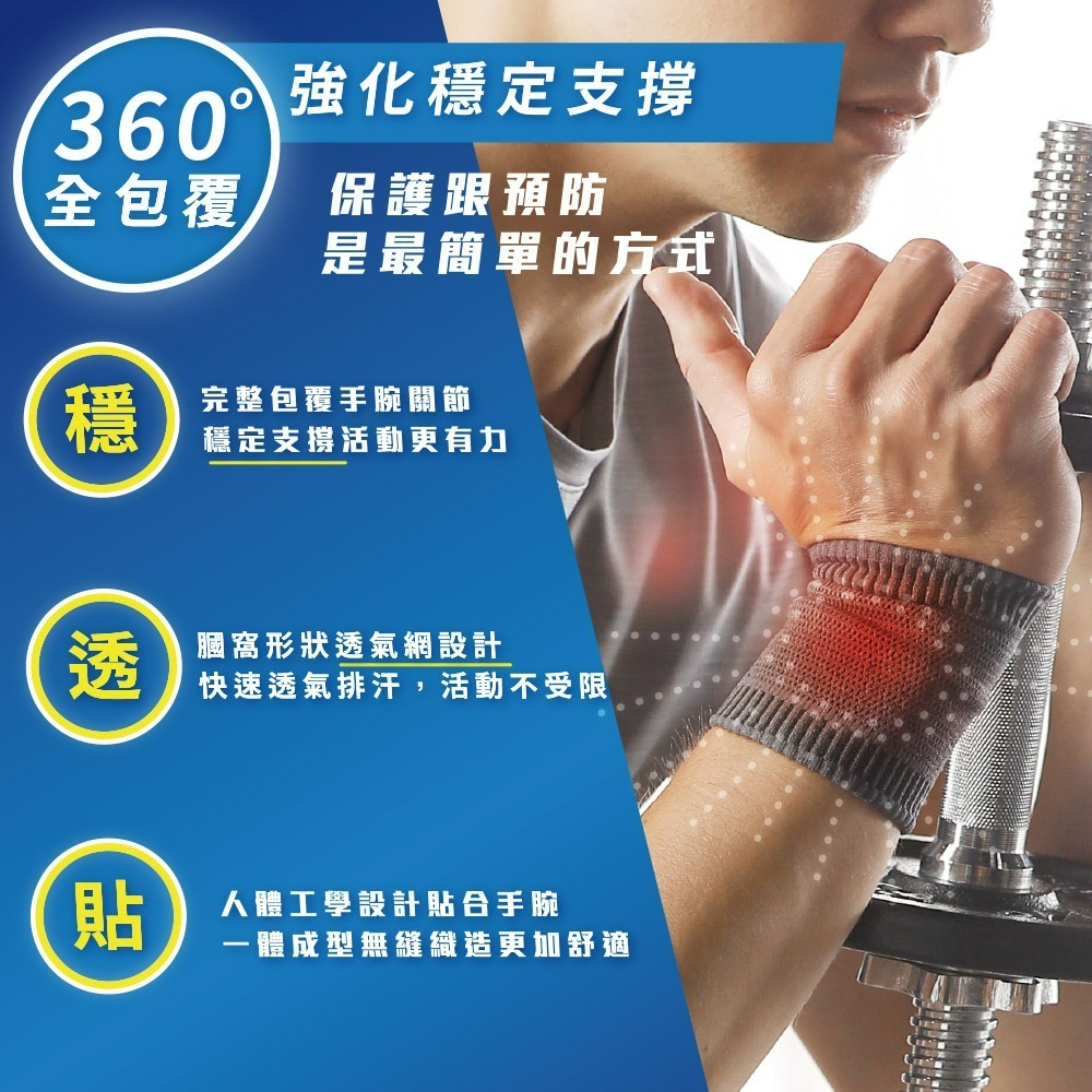 【QIDINA】MIT-石墨烯加壓遠紅外線奈米腕部支撐套-K / 護腕 腕部支撐套 運動護腕-細節圖4