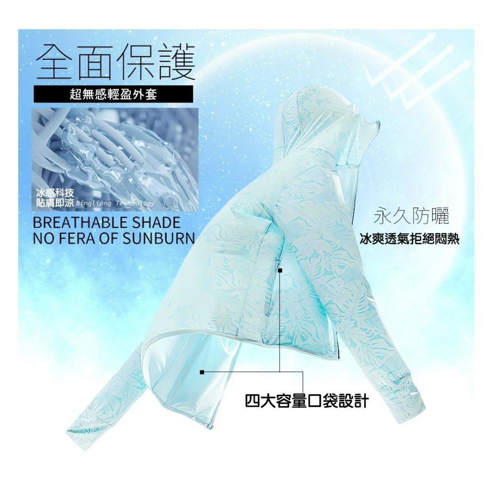 【QIDINA】冰絲親膚輕薄時尚遮陽透氣防曬外套-F / 薄外套 連帽外套 夏天外套 夏季外套 運動外套 薄外套女-細節圖3