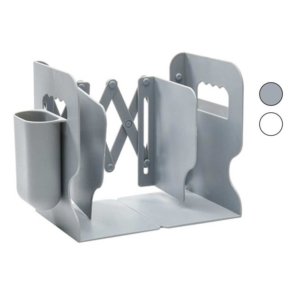 【QIDINA】簡約桌上型伸縮書架+筆筒 / 伸縮書架 收納書架 摺疊書架 收納 桌面書架 書擋 桌立-細節圖6