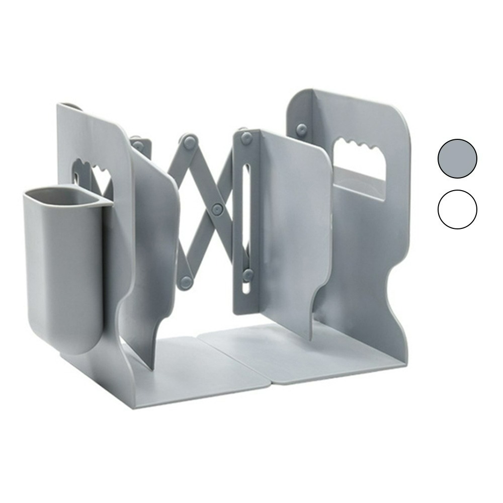 【QIDINA】簡約桌上型伸縮書架+筆筒 / 伸縮書架 收納書架 摺疊書架 收納 桌面書架 書擋 桌立-細節圖6