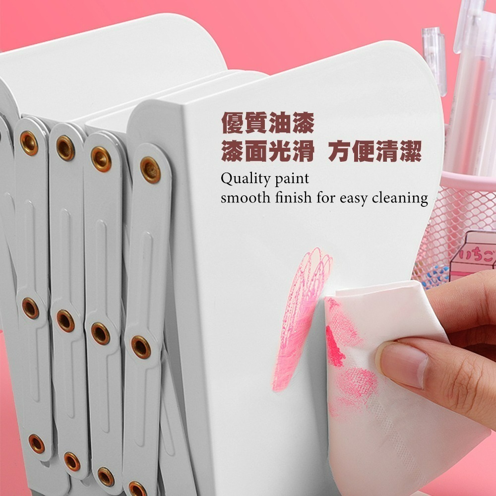 【QIDINA】可調節北歐風伸縮書架(多色任選) / 伸縮書架 書立架 折疊書架 桌面書架 書擋 書架收納 簡約書架-細節圖6