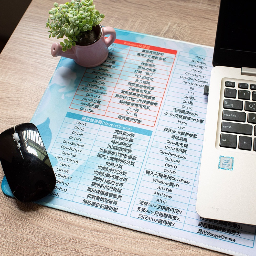 【QIDINA】辦公軟體快捷鍵滑鼠桌墊 / 滑鼠墊 / 繁體中文版 / 台灣設計款 2色-細節圖8