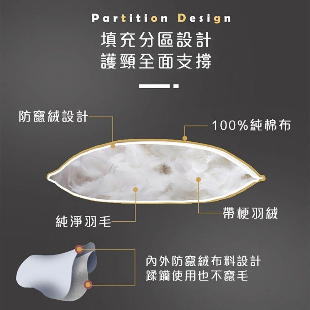 【限時購】【QIDINA】MIT頂級水鳥羽毛枕飯店枕頭 羽毛枕-SUD-細節圖2