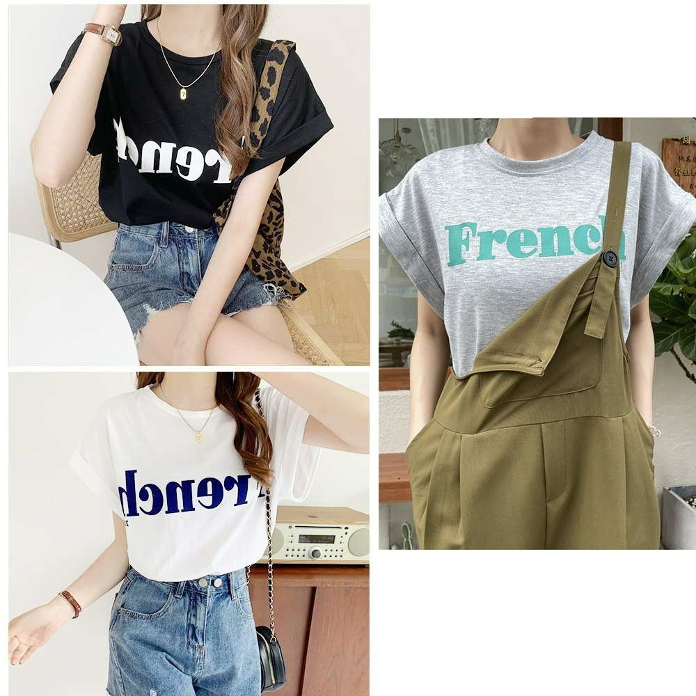 【QIDINA】夏季流行百搭落肩飛袖顯瘦寬版上衣-C / 寬版上衣 百搭 韓版上衣 夏季上衣 吸濕排汗-細節圖6