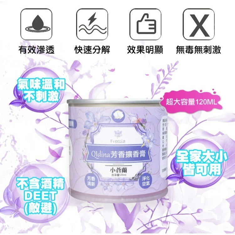 【QIDINA】MIT小蒼蘭香氛擴香膏 / 除臭 芳香 香膏 送禮 浴室 車用香氛-細節圖4